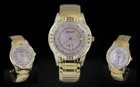Ingersoll - Gems Gents Gold on Steel Quartz Wrist Watch, With Diamond Set Bezel Set with 24 Diamonds