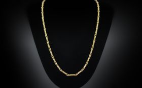 18ct Yellow Gold - Superior Quality Fancy Link Necklace. Marked 750 - 18ct. Excellent Warm