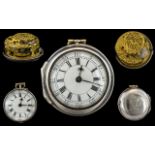 Signed Stunning Silver Pair Cased Chain Driven Verge Pocket Watch,