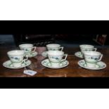 Collection of Art Deco Style Coronaware Cups & Saucers,