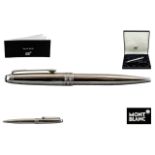 Mont Blanc Meisterstuck KVII93845 Silver Tone Cased Propelling Ballpoint Pen.