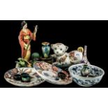 Mixed Lot of Oriental Items, consisting of an Imari dog, lady playing a Sitar, three Imari items,