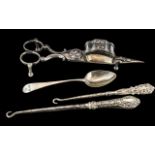 Two Silver Victorian Lace Hooks,