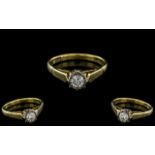 18ct Gold Attractive Single Stone Diamond Ring,