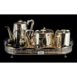 Collection of Silver Plated Items, comprising a large tray raised on claw feet,