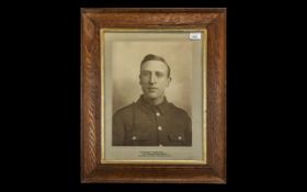 WWl Framed Picture of a Soldier Who Died In Action,