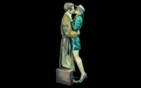 Piazza 'Missed You' Figurine, depicting an embracing couple. Measures 16" tall.