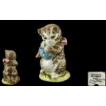 Beswick - Early Beatrix Potter Figure ' Miss Moppet ' First Variation, Gold Stamp BP1A.