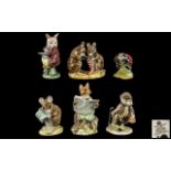 Royal Albert Beatrix Potter Figures ( 6 ) In Total. Comprises 1/ Mother Ladybird, 2/ Hunca Munca.