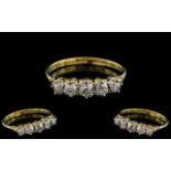 18ct Gold and Platinum 5 Stone Diamond Set Ring. Marked 18ct and Platinum to Interior of Shank.