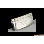 Silver Card Case, with inscription to front 'Harry Lyons from Geo. Abel. Measures 3.5" x 1.75".