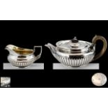 George III - Superb Quality Sterling Silver Teapot and Matching Milk Jug of Solid Construction and