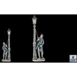Lladro Hand Painted Porcelain Figure of Large Proportions ' Lamp Lighter ' Model No 5205.