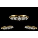 18ct Gold and Platinum 5 Stone Diamond Ring. Marked 18ct and Platinum to Interior of Shank. The