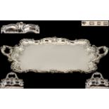 A Large & Impressive Double Handled Robust Silver Serving Tray,