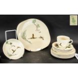 Royal Doulton Tea Service, The Coppice D.5803 Comprising Six Cups, saucers And Side Plates, B&B