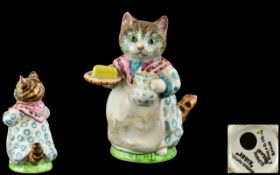 Beswick - Early Beatrix Potter Figure ' Ribby ' White Dress, Blue Rings,