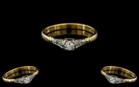 18ct Gold and Platinum Attractive Diamond Set Dress Ring,