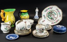 Collection of Porcelain and Pottery, comprising: Duchess China tea set comprising seven cups,