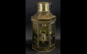 Victorian Brass Hand Held Lantern, maker's mark Bullpit & Sons 1913, Birmingham.