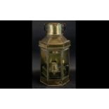 Victorian Brass Hand Held Lantern, maker's mark Bullpit & Sons 1913, Birmingham.