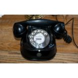 A Retro Black Enamel Continental Telephone, in working order, by R.T.T.