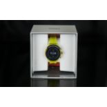 Fossil - Model DW9F1 Ultra - Lightweight Touchscreen Sports Smart Watch with Yellow Strap. Key