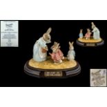 Beswick Ware Beatrix Potter Ltd and Numbered Edition Hand Painted Tableau with Display Stand ' Mrs