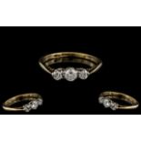 18ct Gold Attractive 3 Stone Diamond Ring. Marked 18ct to Interior of Shank.