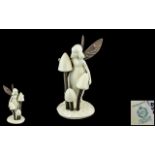 Mintons - Nice Quality Bone China and Bronze Figure - Toadstools and Fairies ' Meadowsweet ' M.S.50.