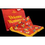 Vivienne Westwood Scarf, 21" square, red cotton scarf in original bag,