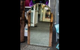 Art Deco 1930s Mirror with coloured panels; lovely condition throughout,