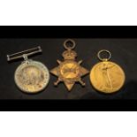 Set of Three WW1 Medals, 1914/15 Star, Victory Medal, and War Medal.