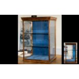 Late Victorian/ Early Edwardian Oak Table Top Shop Display Cabinet with two glass shelves,
