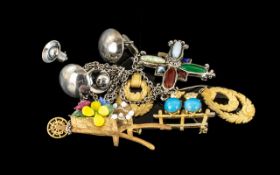 Small Collection of Costume Jewellery, to include a pair of Danish clip on earrings,