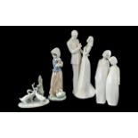 Two Royal Doulton Figures 'Congratulations' depicting a bride and groom, 11" tall, No. HN3351, 1991.