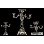 Victorian Period Large and Impressive Naturalistic Sterling Silver Table Centrepiece,