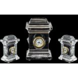 Rosethal Versace Miniature Glass Clock, slight chip to one corner.