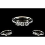 Ladies Superb 18ct White Gold 3 Stone Diamond Ring.