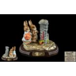 Beswick Ware Beatrix Potter Ltd and Numbered Edition Hand Painted Tableau with Display Stand.