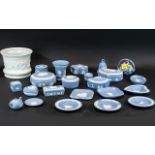 Collection of Wedgwood Blue Jasperware, comprising trinket boxes of assorted shapes, ten in total,