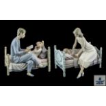 Lladro - Superb Pair of Hand Painted Porcelain Figure Groups.