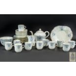 Crown Chelsea China Coffee Set comprising 11 cups, 12 saucers, 12 side plates,