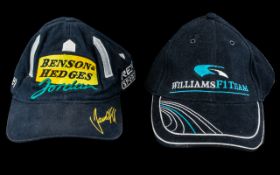 Two Formula One Caps, Williams F1 Team, navy blue with light blue and white design,