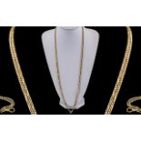 Antique Period - Attractive 9ct Gold Muff Chain of Wonderful Quality and Length. Marked 9ct, c.