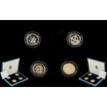 Royal Mint Proof Set - £1 Coin, four in total,