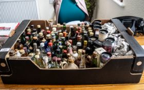 Collection of Miniature Bottles ( 107 ) + Very Small Barrel,