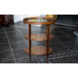 Edwardian Butler's Three Tier Table with removable glass gallery tray to top,