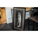 1920s/30s Erotic Print of a Lady, an Art Deco lady in an erotic pose; with period oak frame,