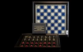 Franklin Mint Battle of Waterloo Chess Set, in fitted case, complete with all certificates.